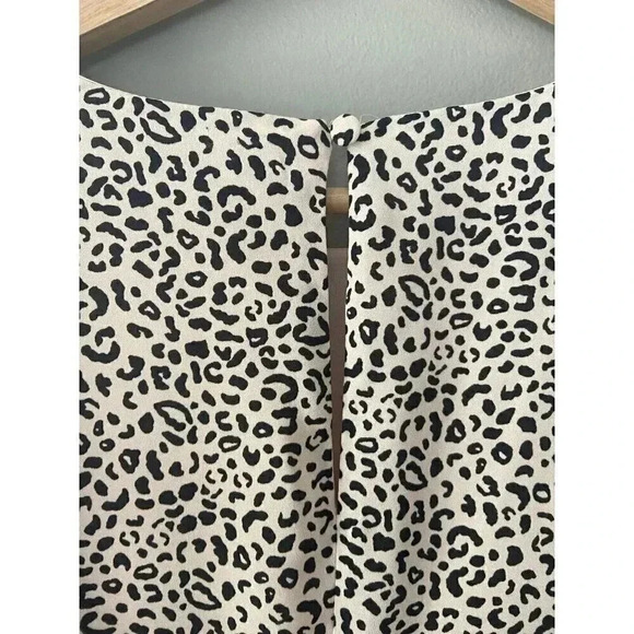 Who What Wear Ruffle Tiered Leopard Print Midi Dress Cheetah Size S Small 90s - Picture 6 of 10
